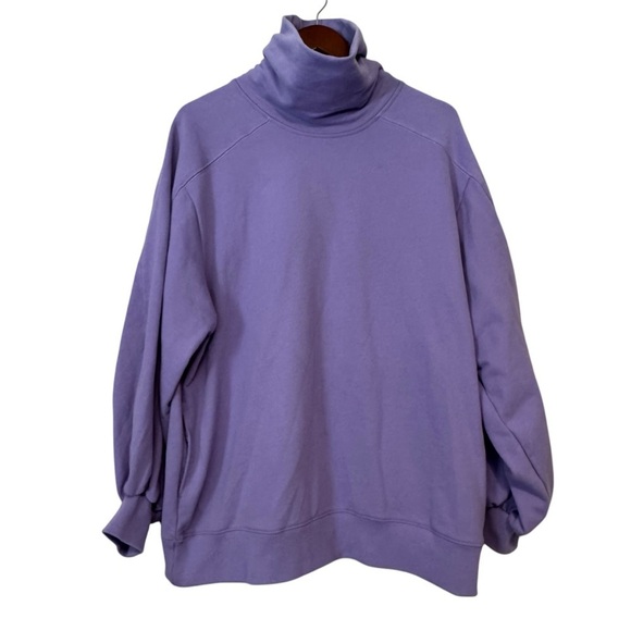 Women's Nap Loungewear Purple Oversized Boxy Turtleneck Sweatshirt - Picture 1 of 10